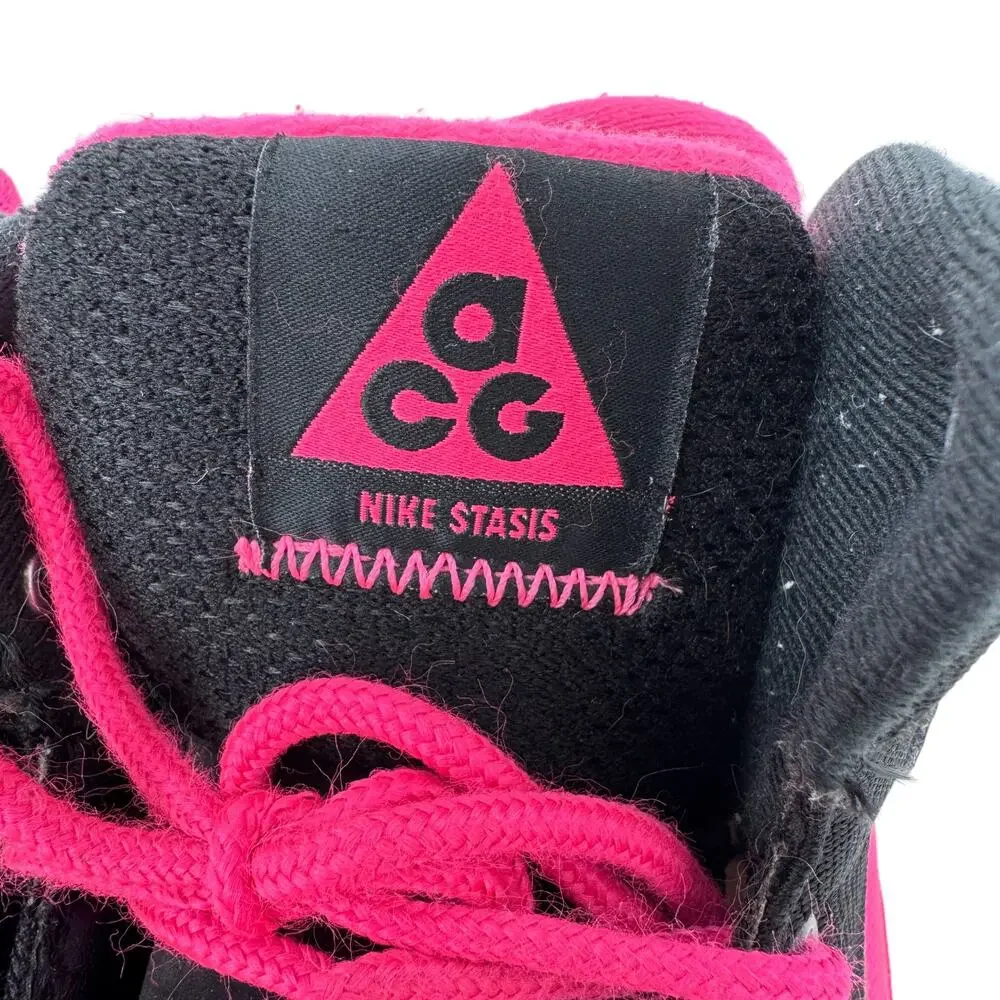 Nike Stasis ACG‎ High Sneakers Youth Size 3.5 Black Pink Logo Lace Up 685610-002